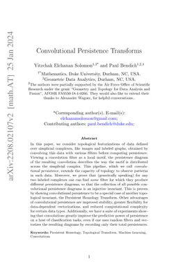 Convolutional Persistence Transforms