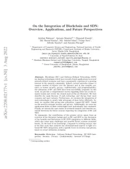 On the Integration of Blockchain and SDN: Overview, Applications, and
  Future Perspectives