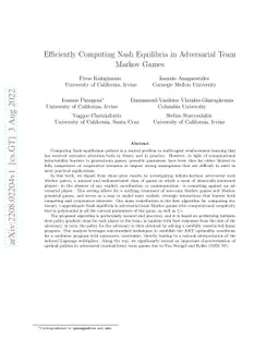Efficiently Computing Nash Equilibria in Adversarial Team Markov Games