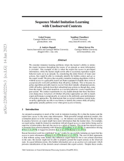 Sequence Model Imitation Learning with Unobserved Contexts