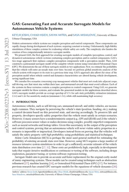 GAS: Generating Fast and Accurate Surrogate Models for Autonomous
  Vehicle Systems