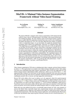 MinVIS: A Minimal Video Instance Segmentation Framework without
  Video-based Training