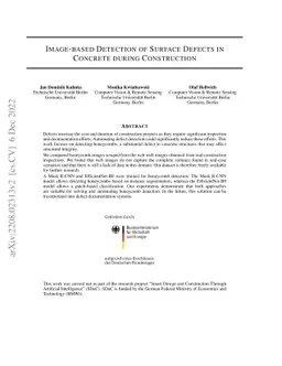 Image-based Detection of Surface Defects in Concrete during Construction