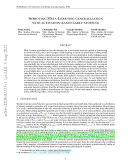 Improving Meta-Learning Generalization with Activation-Based
  Early-Stopping