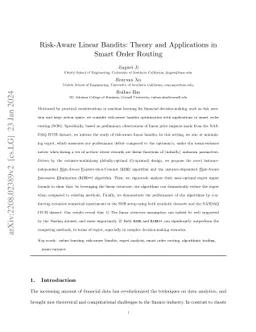 Risk-Aware Linear Bandits: Theory and Applications in Smart Order
  Routing