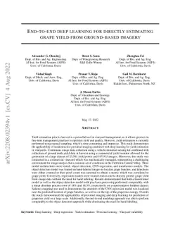 End-to-end deep learning for directly estimating grape yield from
  ground-based imagery