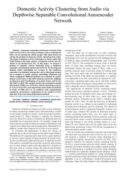 Domestic Activity Clustering from Audio via Depthwise Separable
  Convolutional Autoencoder Network