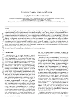 Evolutionary bagging for ensemble learning