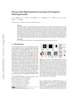 Privacy Safe Representation Learning via Frequency Filtering Encoder