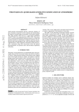 Tokyo Kion-On: Query-Based Generative Sonification of Atmospheric Data
