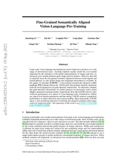 Fine-Grained Semantically Aligned Vision-Language Pre-Training