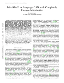InitialGAN: A Language GAN with Completely Random Initialization