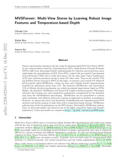 MVSFormer: Multi-View Stereo by Learning Robust Image Features and
  Temperature-based Depth