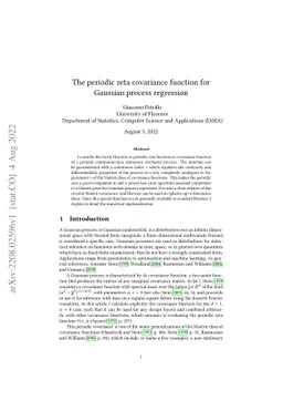 The periodic zeta covariance function for Gaussian process regression