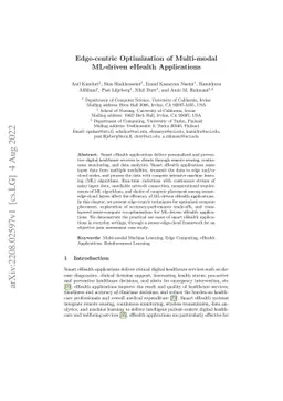Edge-centric Optimization of Multi-modal ML-driven eHealth Applications