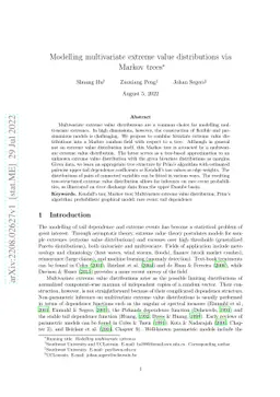 Modelling multivariate extreme value distributions via Markov trees