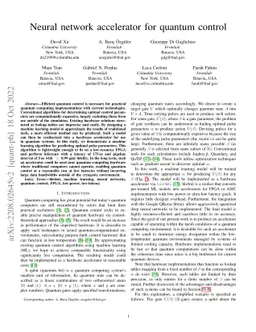 Neural network accelerator for quantum control