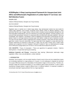 ACSGRegNet: A Deep Learning-based Framework for Unsupervised Joint
  Affine and Diffeomorphic Registration of Lumbar Spine CT via Cross- and
  Self-Attention Fusion