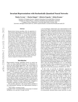 Invariant Representations with Stochastically Quantized Neural Networks