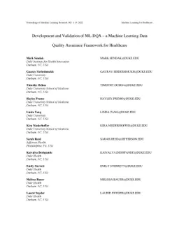 Development and Validation of ML-DQA -- a Machine Learning Data Quality
  Assurance Framework for Healthcare