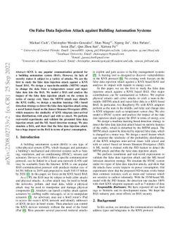 On False Data Injection Attack against Building Automation Systems