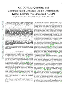 QC-ODKLA: Quantized and Communication-Censored Online Decentralized
  Kernel Learning via Linearized ADMM