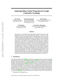 Analyzing Data-Centric Properties for Graph Contrastive Learning