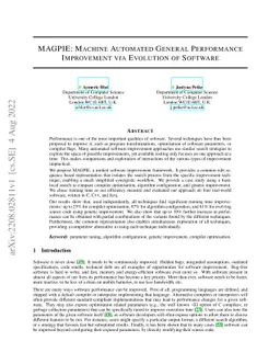 MAGPIE: Machine Automated General Performance Improvement via Evolution
  of Software