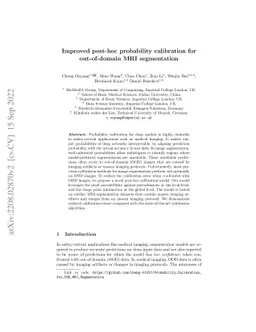 Improved post-hoc probability calibration for out-of-domain MRI
  segmentation