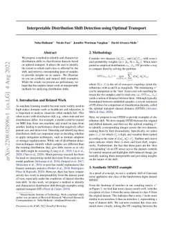 Interpretable Distribution Shift Detection using Optimal Transport