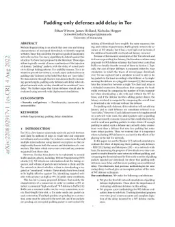 Padding-only defenses add delay in Tor