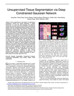 Unsupervised Tissue Segmentation via Deep Constrained Gaussian Network