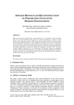 Applied monocular reconstruction of parametric faces with domain
  engineering
