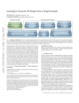 Learning to Generate 3D Shapes from a Single Example