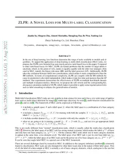 ZLPR: A Novel Loss for Multi-label Classification