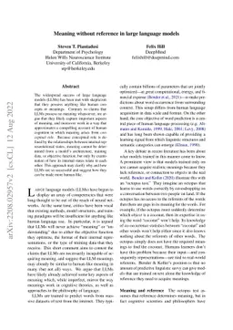 Meaning without reference in large language models