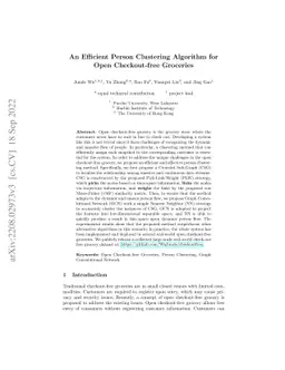 An Efficient Person Clustering Algorithm for Open Checkout-free
  Groceries