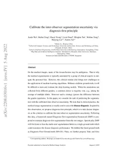 Calibrate the inter-observer segmentation uncertainty via
  diagnosis-first principle