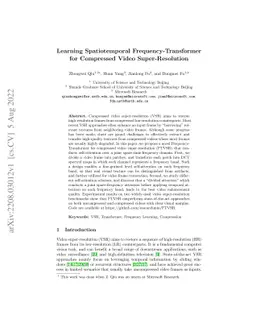 Learning Spatiotemporal Frequency-Transformer for Compressed Video
  Super-Resolution