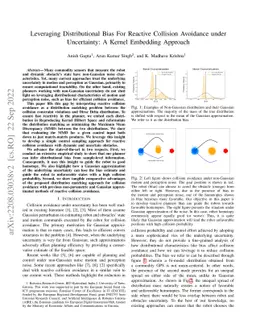 Leveraging Distributional Bias for Reactive Collision Avoidance under
  Uncertainty: A Kernel Embedding Approach