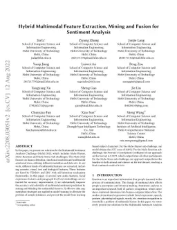 Hybrid Multimodal Feature Extraction, Mining and Fusion for Sentiment
  Analysis