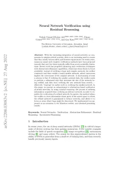 Neural Network Verification using Residual Reasoning