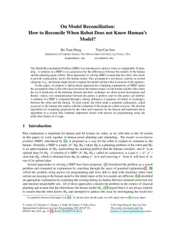 On Model Reconciliation: How to Reconcile When Robot Does not Know
  Human's Model?