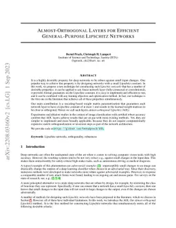 Almost-Orthogonal Layers for Efficient General-Purpose Lipschitz
  Networks