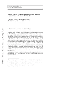 Robust Acoustic Domain Identification with its Application to Speaker
  Diarization
