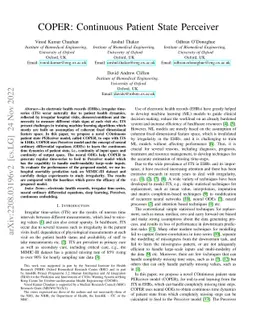 COPER: Continuous Patient State Perceiver