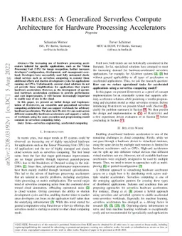Hardless: A Generalized Serverless Compute Architecture for Hardware
  Processing Accelerators