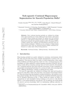 Task-agnostic Continual Hippocampus Segmentation for Smooth Population
  Shifts