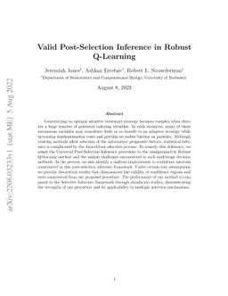 Valid post-selection inference in Robust Q-learning