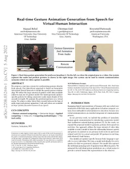 Real-time Gesture Animation Generation from Speech for Virtual Human
  Interaction